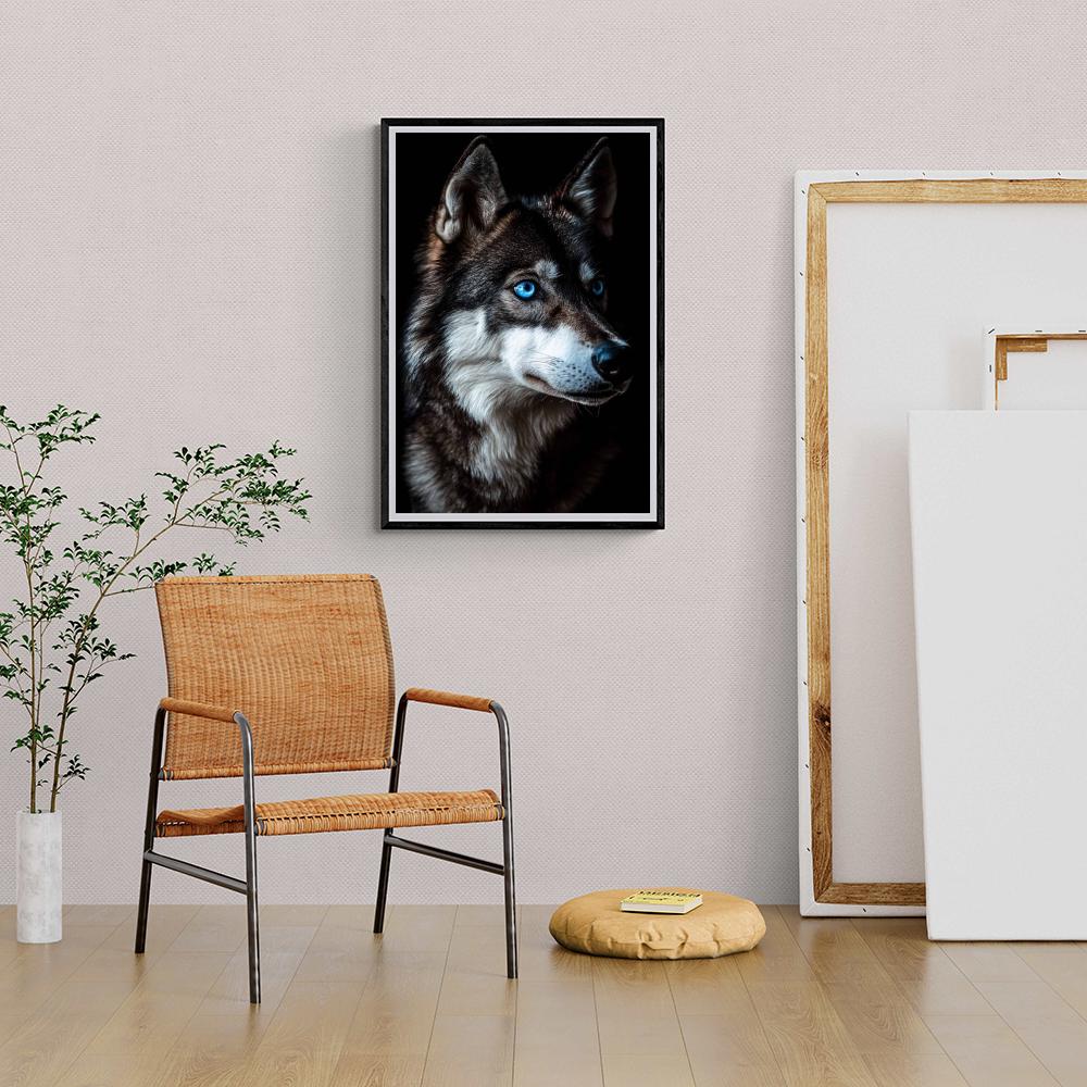 Yeux de Loup dans un intérieur