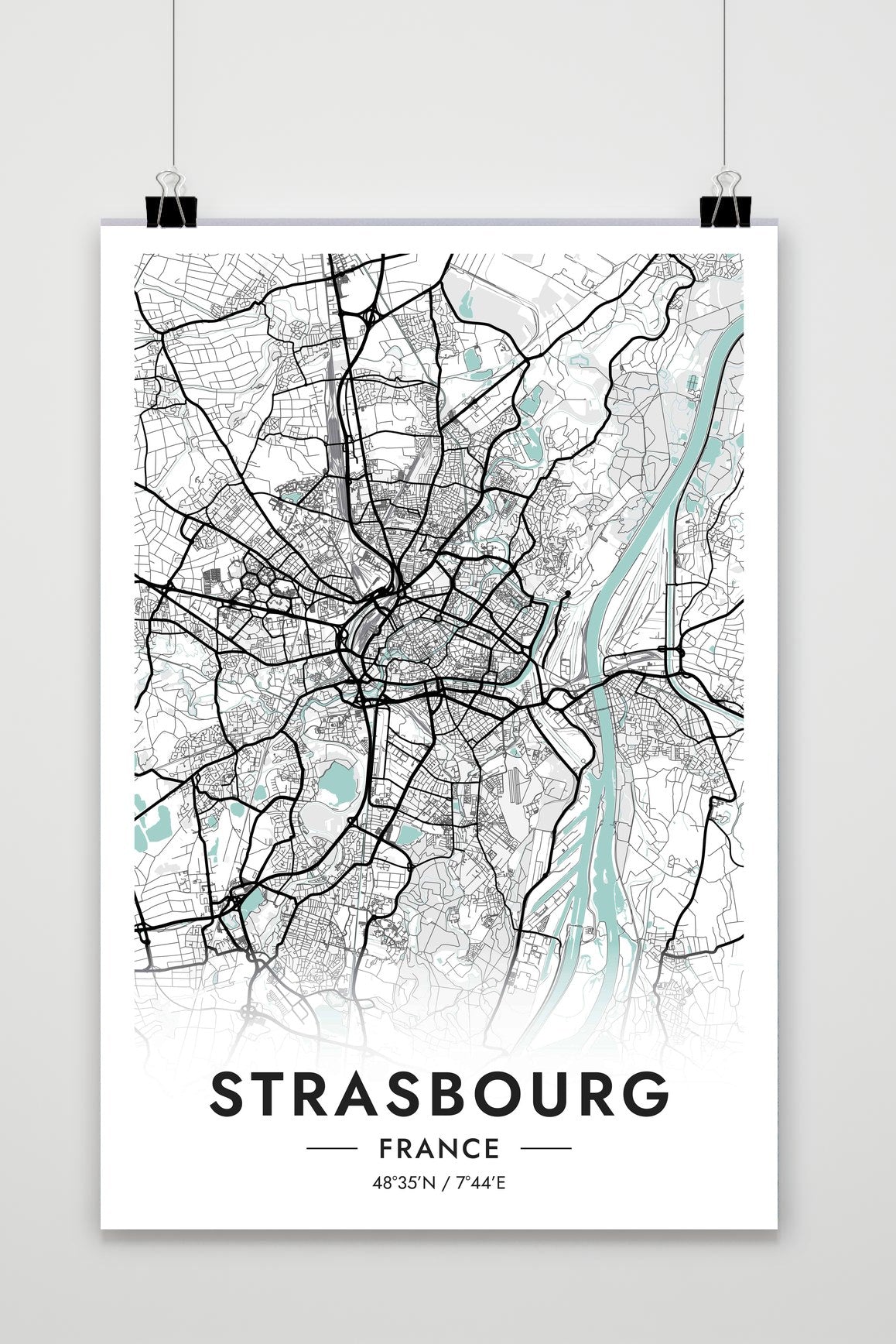 Affiche Strasbourg Carte France de 25 Artstreet
