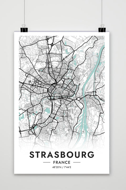 Straßburg Karte Frankreich Poster