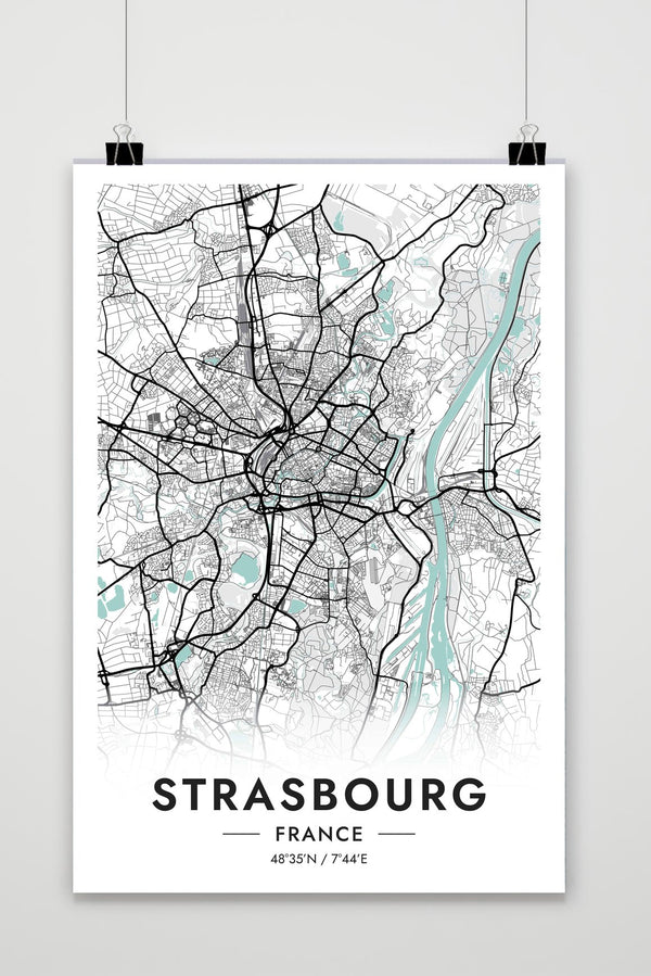 Affiche Strasbourg Carte France