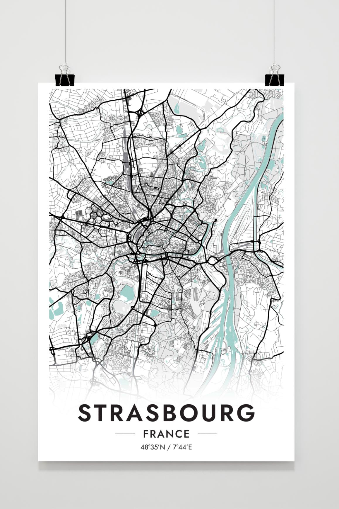Strasbourg Carte France dans un intérieur