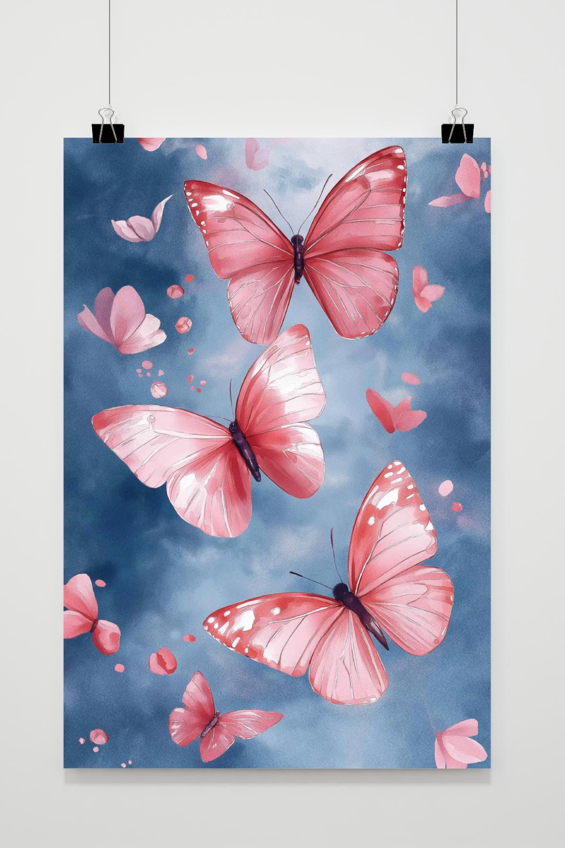 Affiche Papillons Aquarelle de 25 Artstreet
