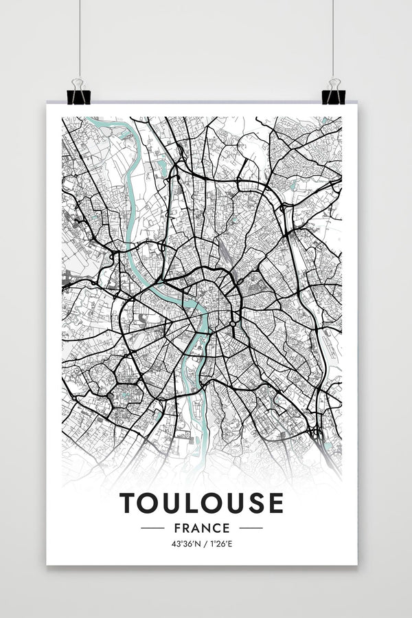 Affiche Toulouse Carte France