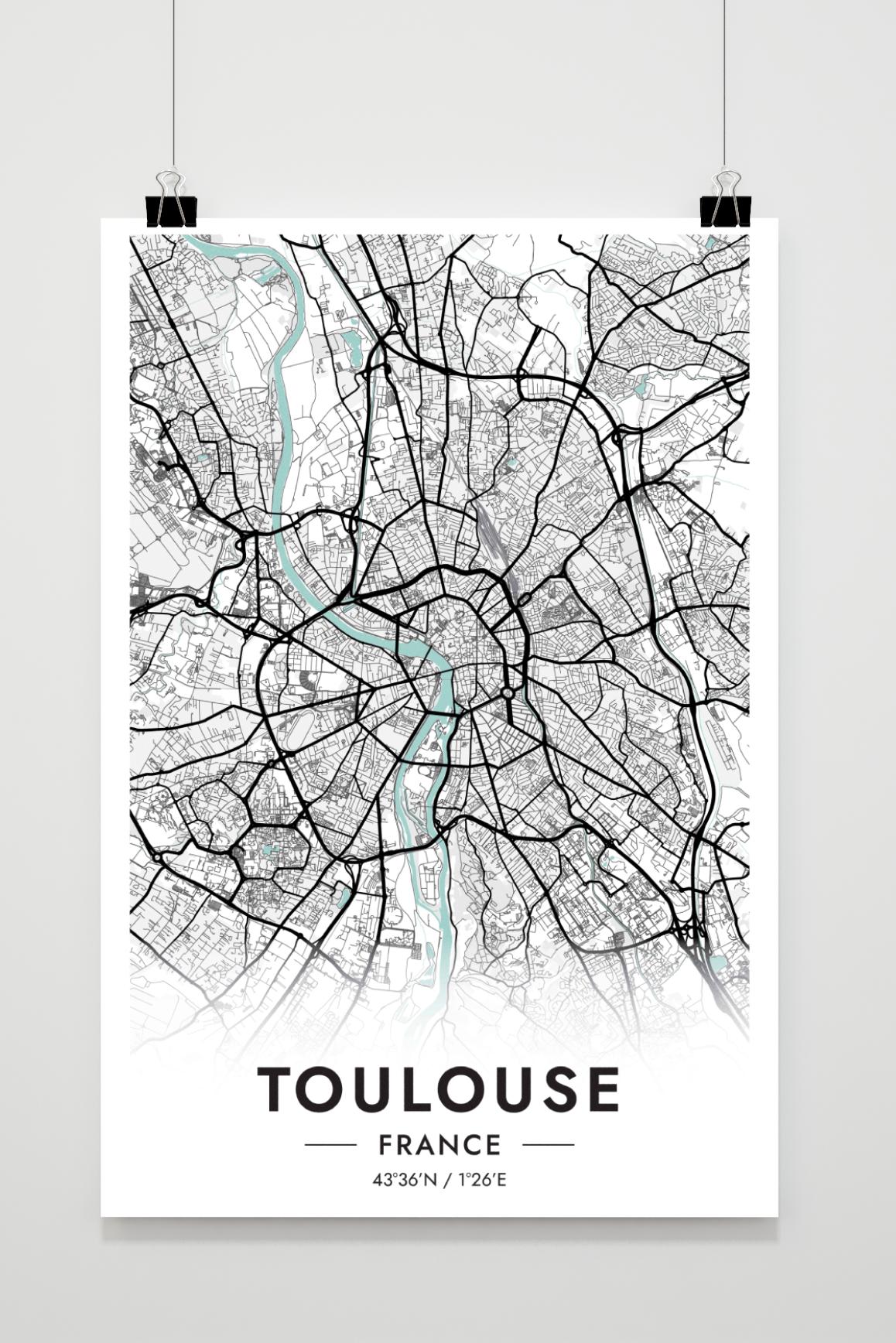 Toulouse Carte France dans un intérieur