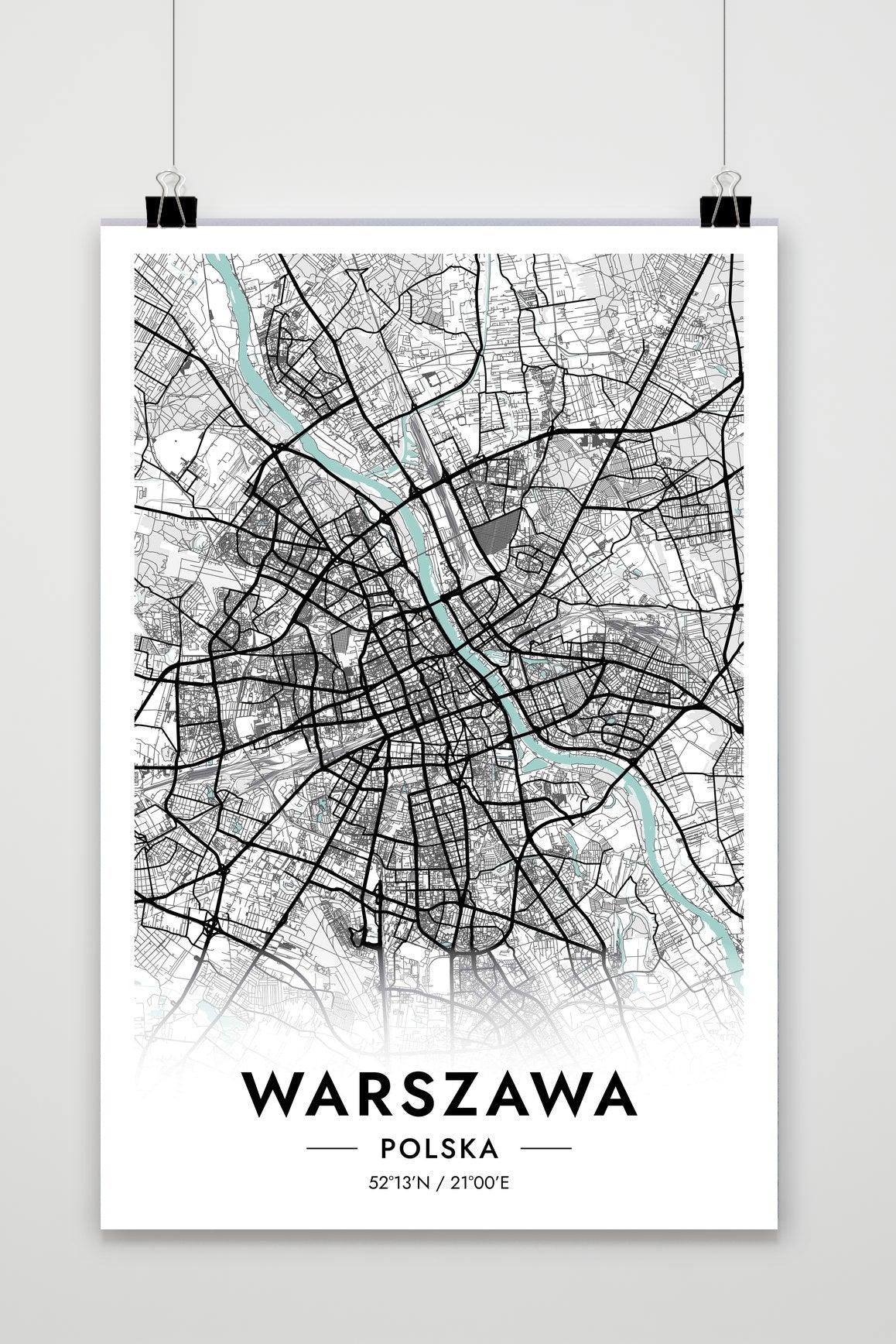 Affiche Varsovie Carte Pologne de 25 Artstreet