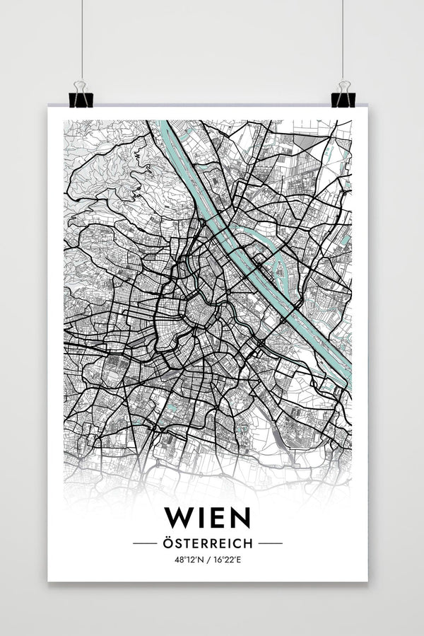 Affiche Vienne Carte Autriche