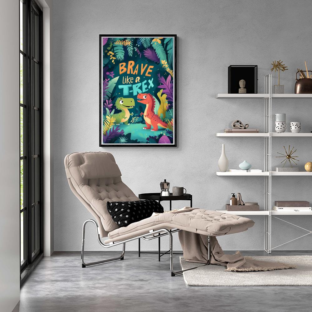 Brave like a T-Rex dans un intérieur
