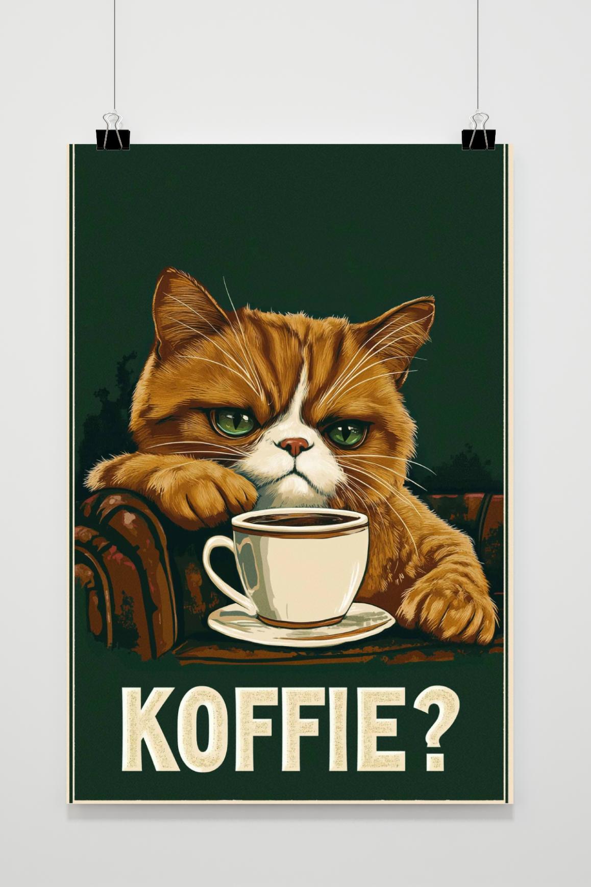 Póster Koffie? Kat de 25 Artstreet