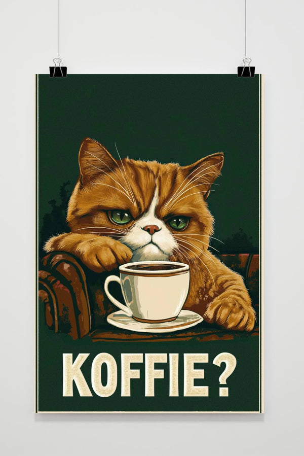 Coffee? Cat poster