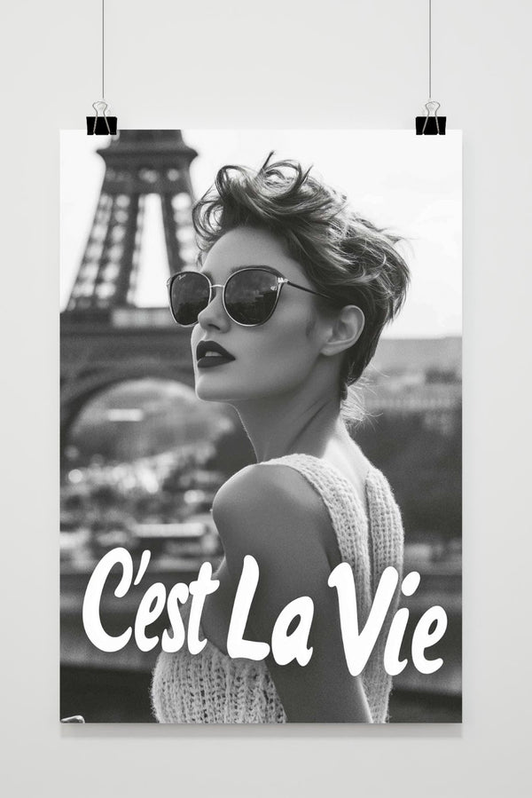 C'est La Vie Zwart-Wit poster