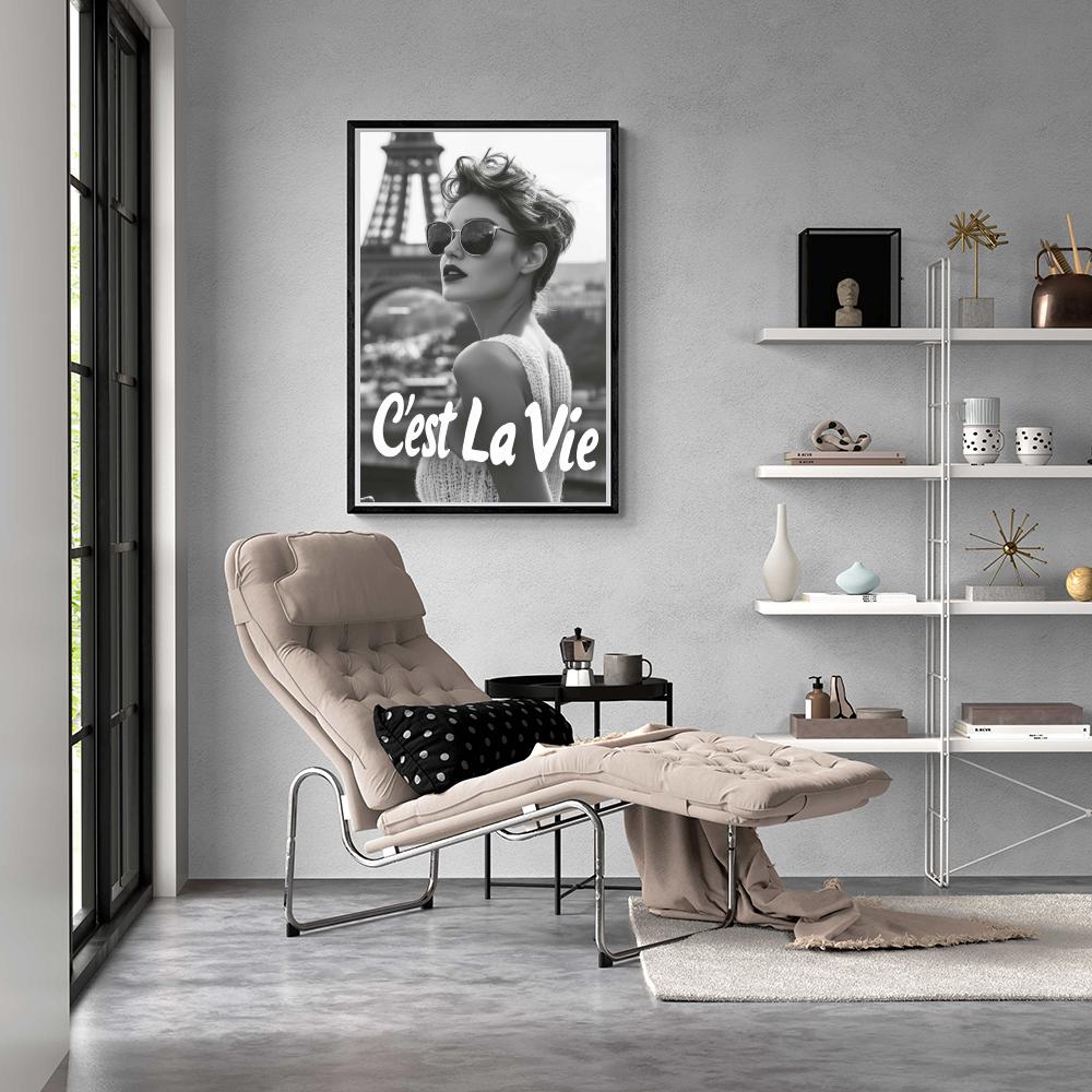 C'est La Vie Zwart-Wit dans un intérieur