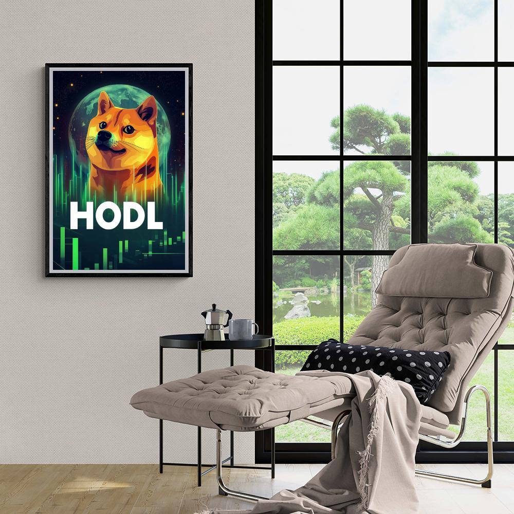 HODL Doge dans un intérieur