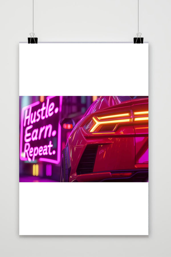 Hustle Earn Repeat Poster