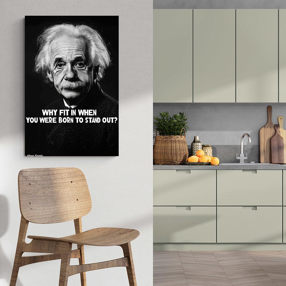 Albert Einstein dans un intérieur