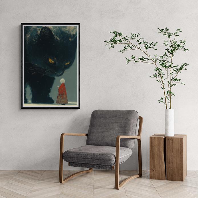 Chat Géant dans un intérieur