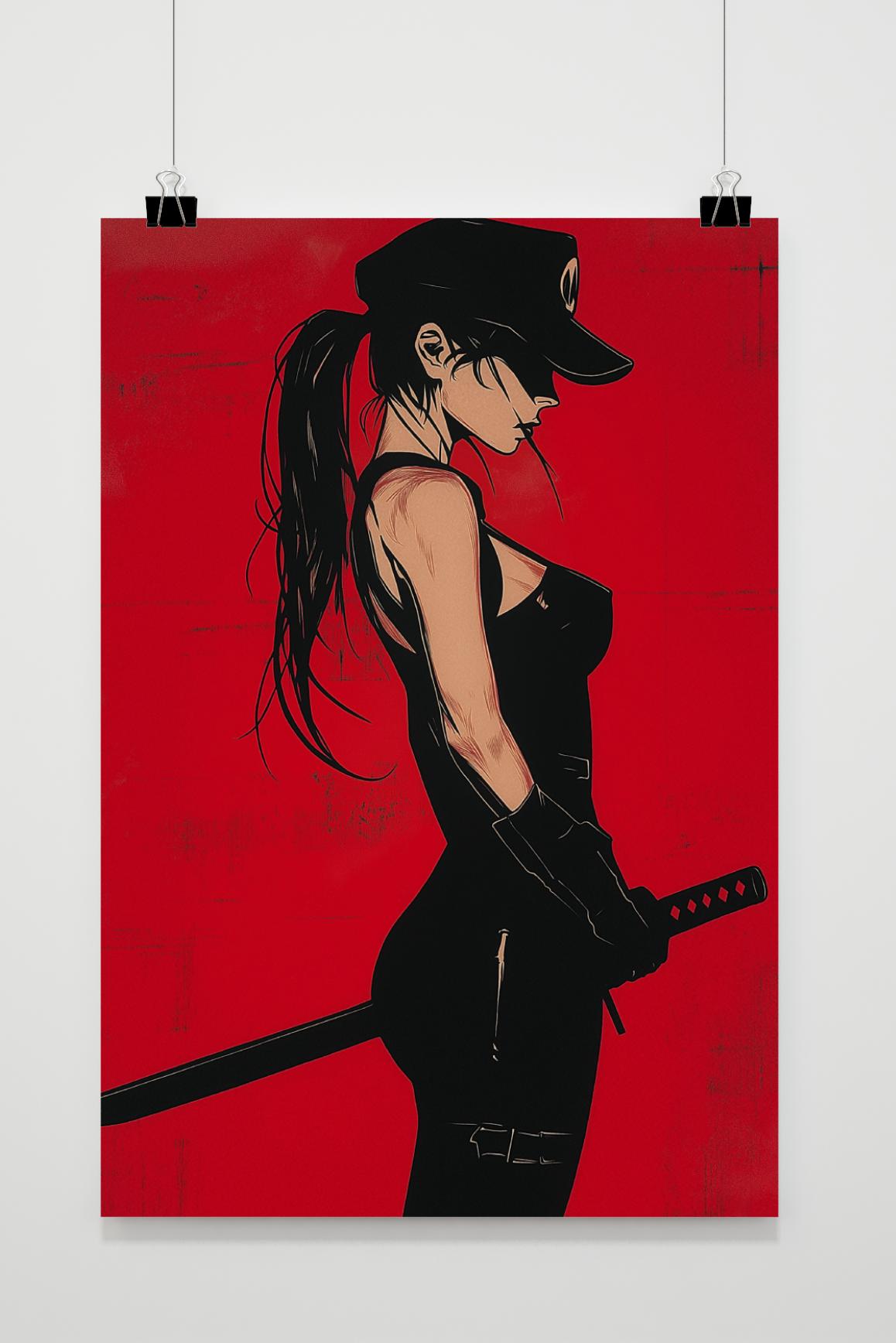 Affiche Fille Samouraï de 25 Artstreet