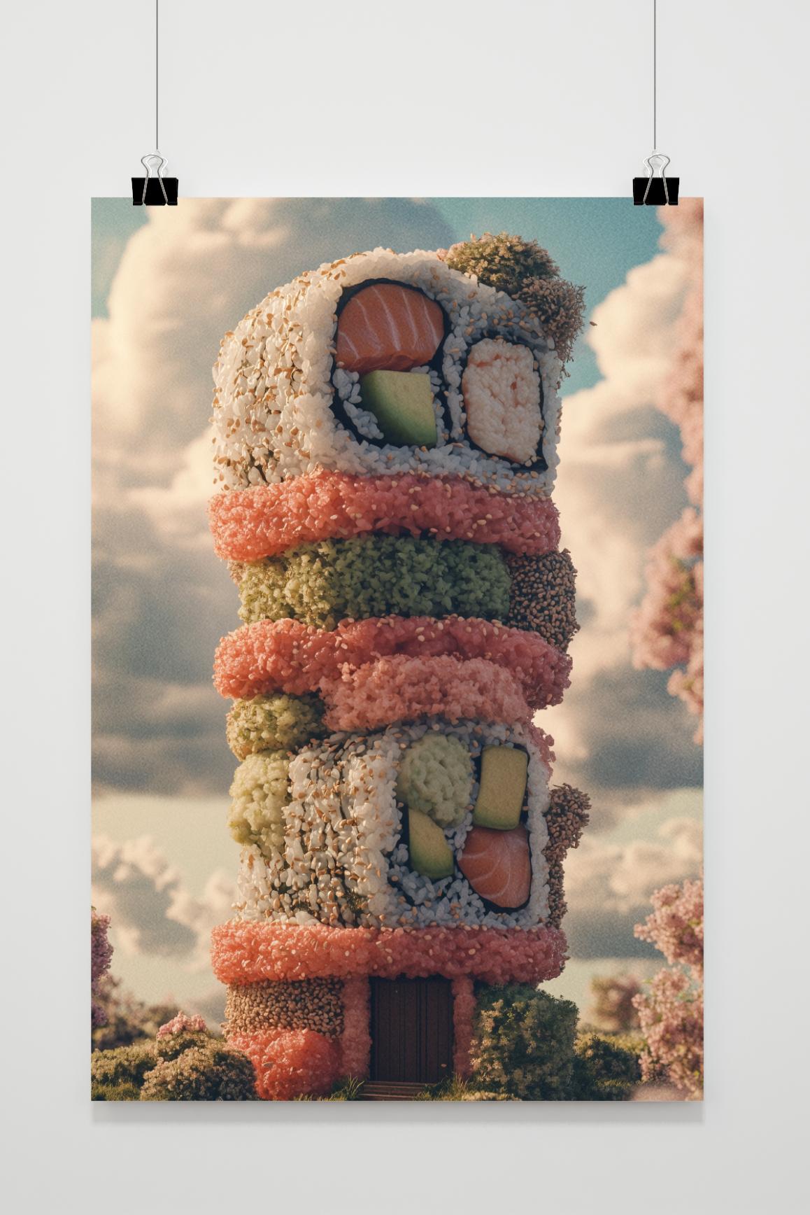 Affiche Rouleau de Sushi au Thon de 25 Artstreet