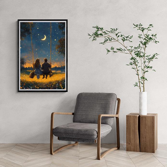 Couple Balançoire dans un intérieur
