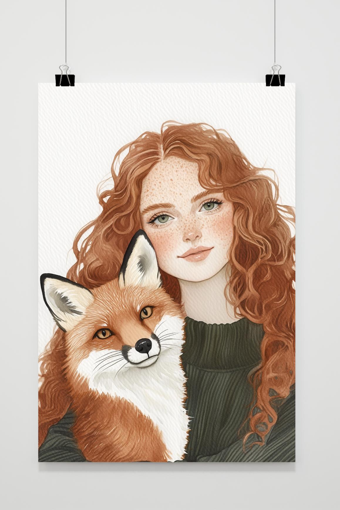 Affiche Femme Renard de 25 Artstreet