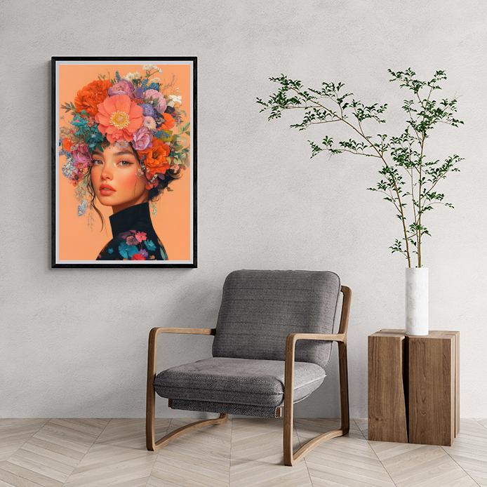 Bloemenmeisje dans un intérieur