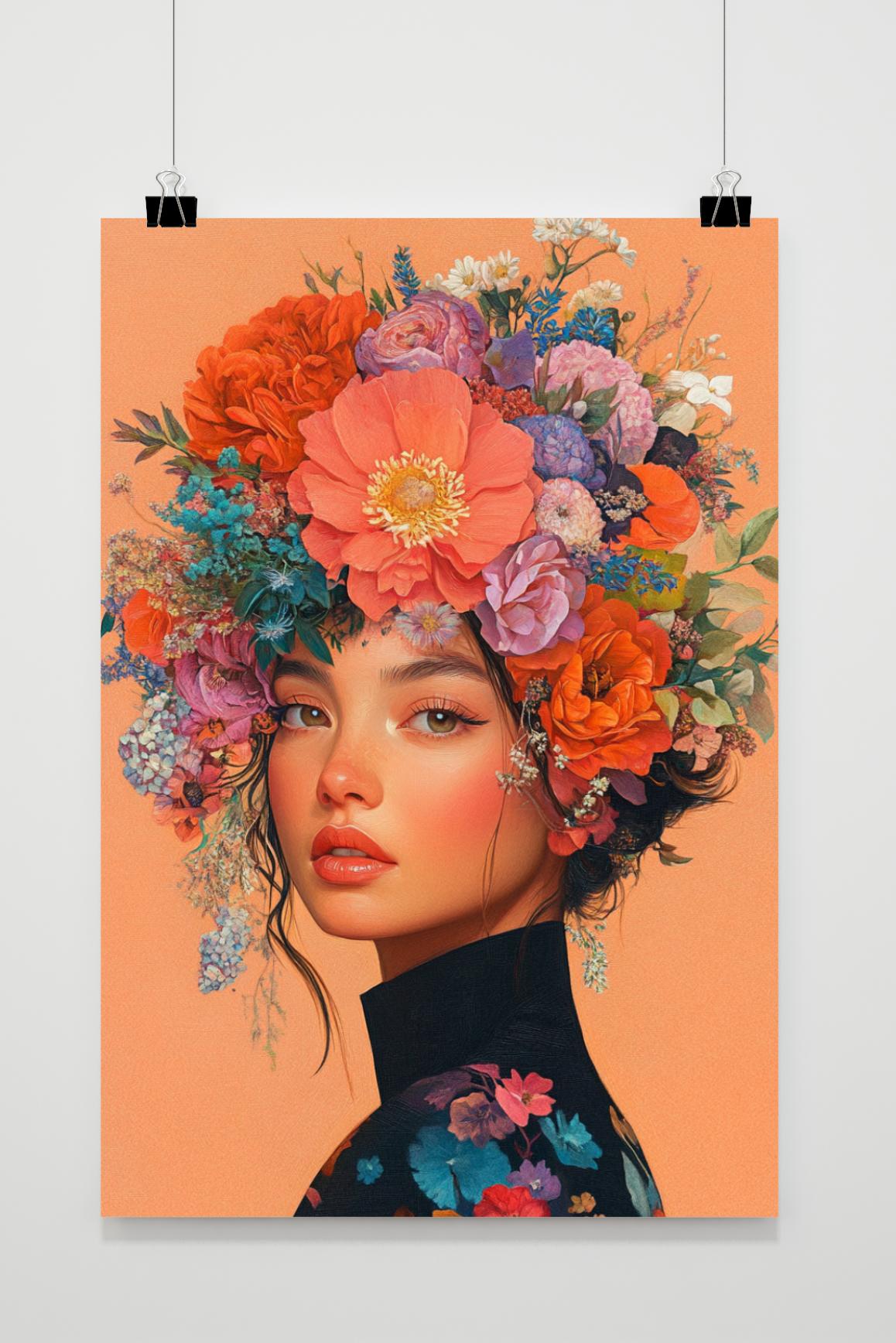 Affiche Bloemenmeisje de 25 Artstreet
