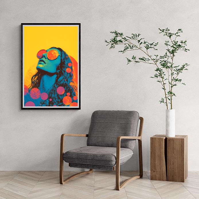 Femme Lunettes de Soleil dans un intérieur