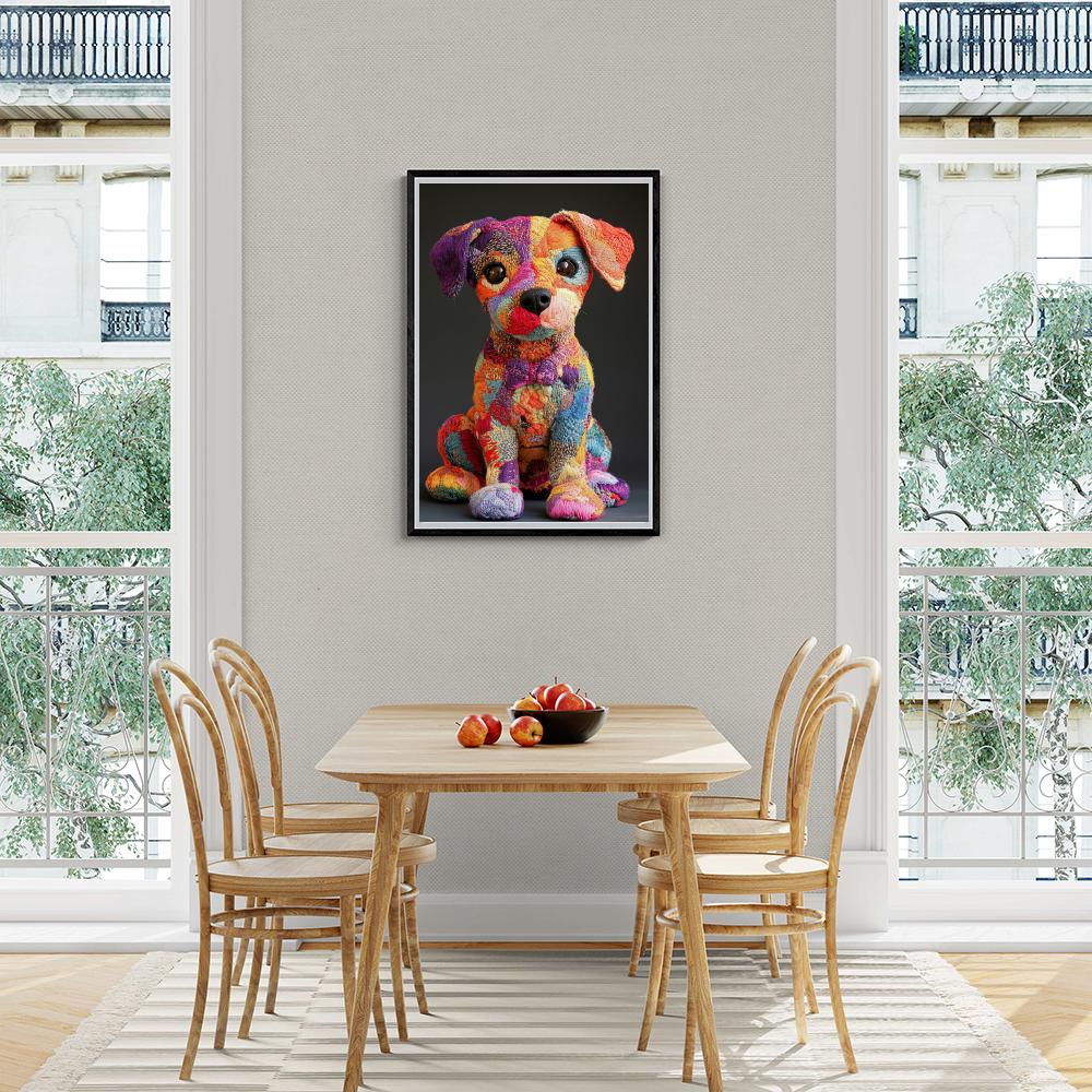 Chiot et Peluche dans un intérieur