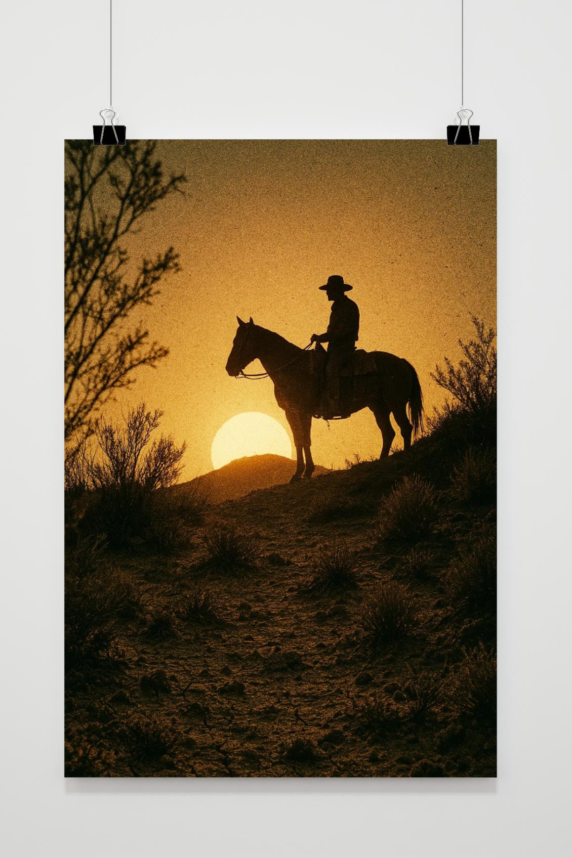 Póster Cowboy Sunset Landscape de 25 Artstreet