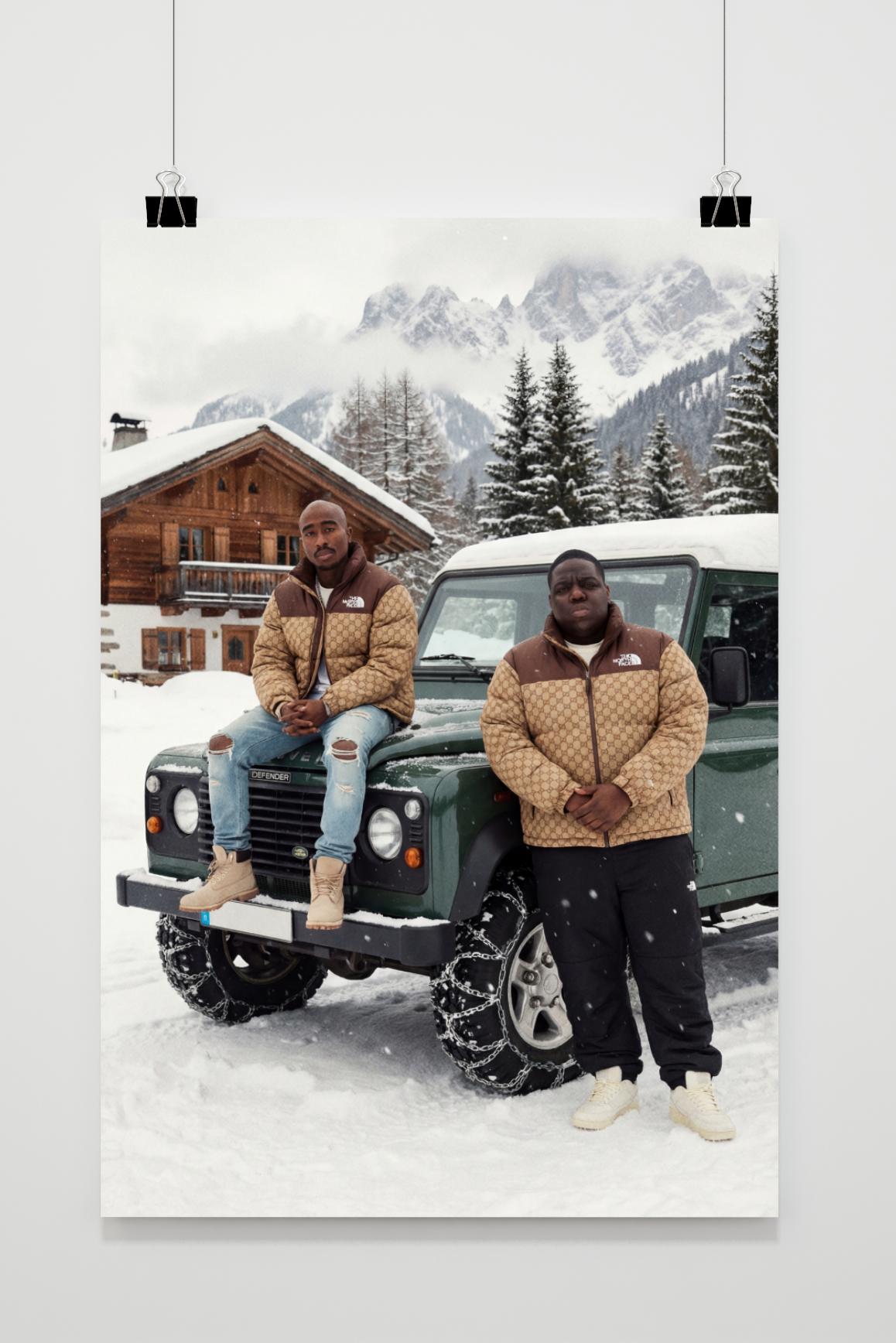 Tupac Biggie Smalls Snow Winter Poster von 25 Artstreet