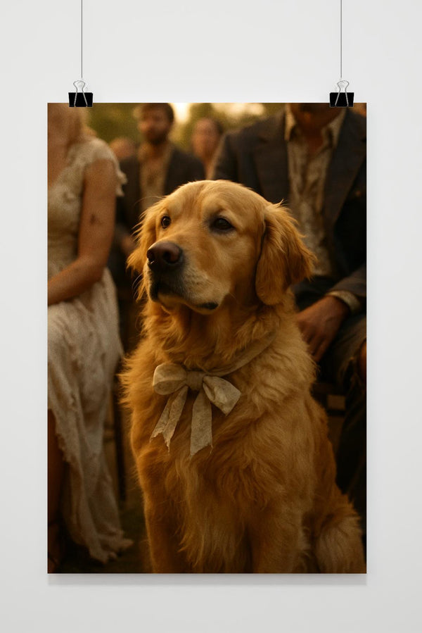 Golden Retriever Pet Family Occasion Wedding Poster