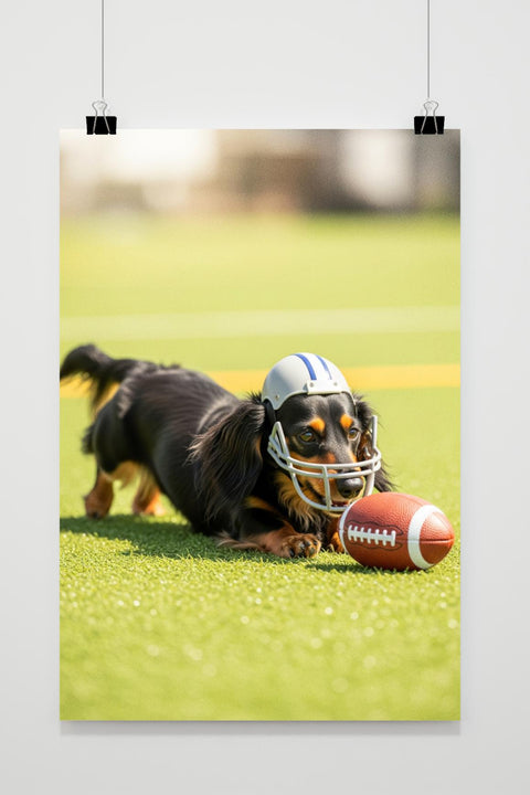 Dachshund American Football Poster