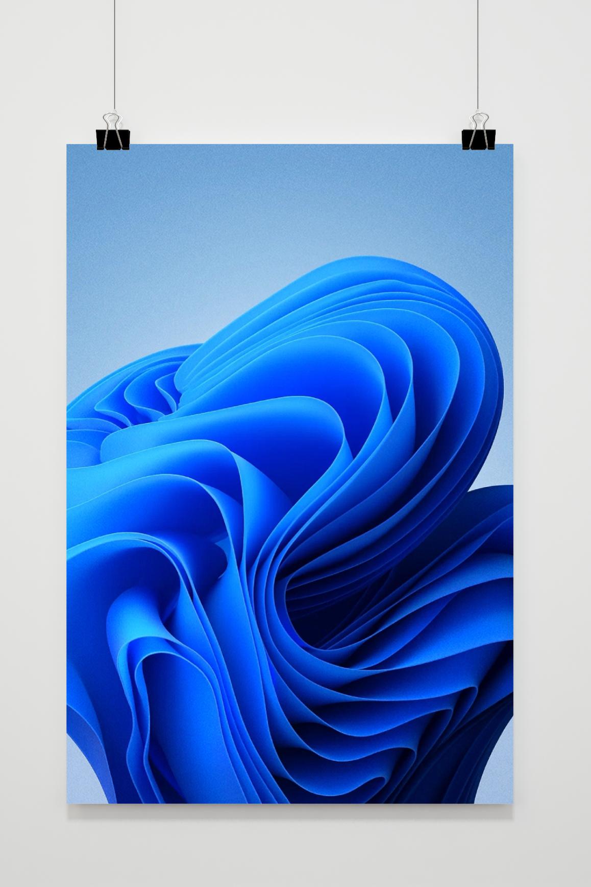 Affiche Blue Wave Abstract Paper DIgital de 25 Artstreet