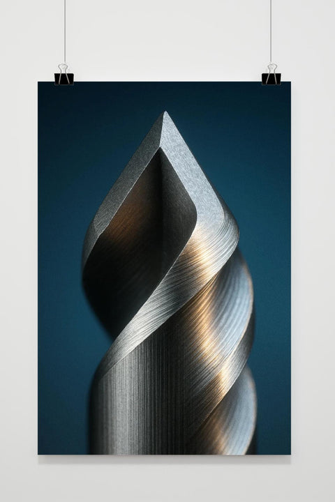 Affiche Drill Metal Industrial Spiral
