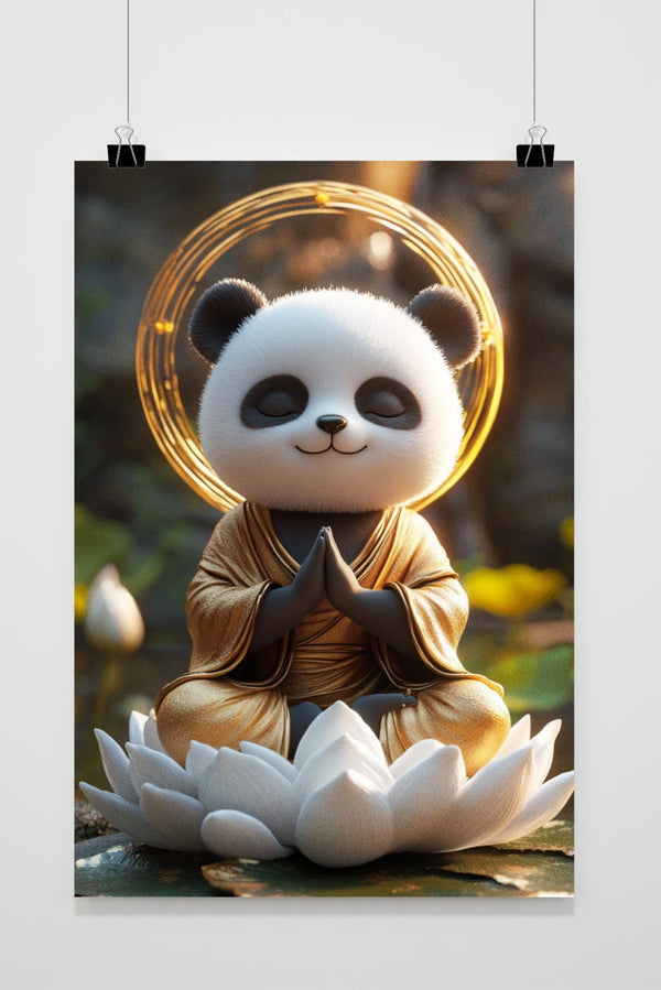 Affiche Panda en Méditation