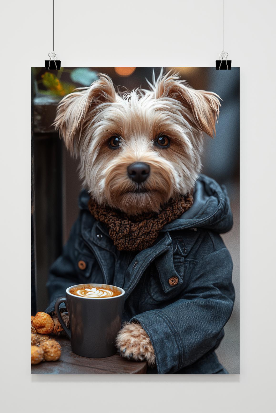 Affiche Chien et Café de 25 Artstreet