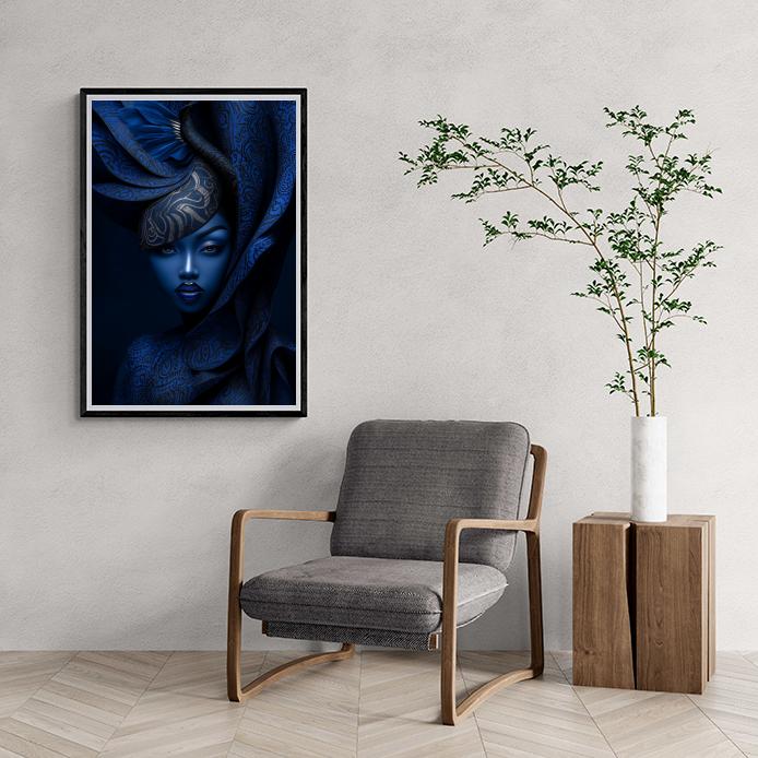 Blauwe Dame dans un intérieur