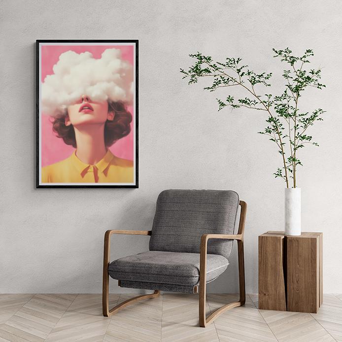 Fille et Nuages dans un intérieur