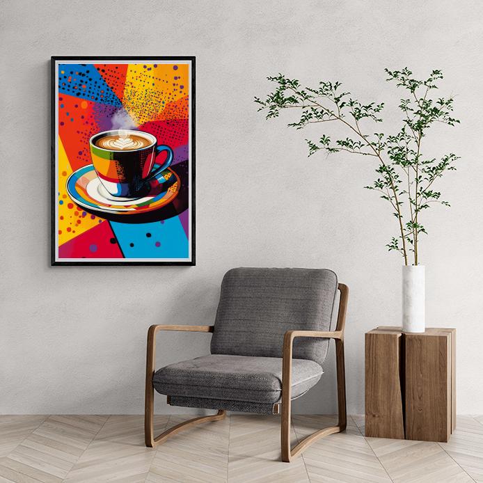 Café Pop Art dans un intérieur