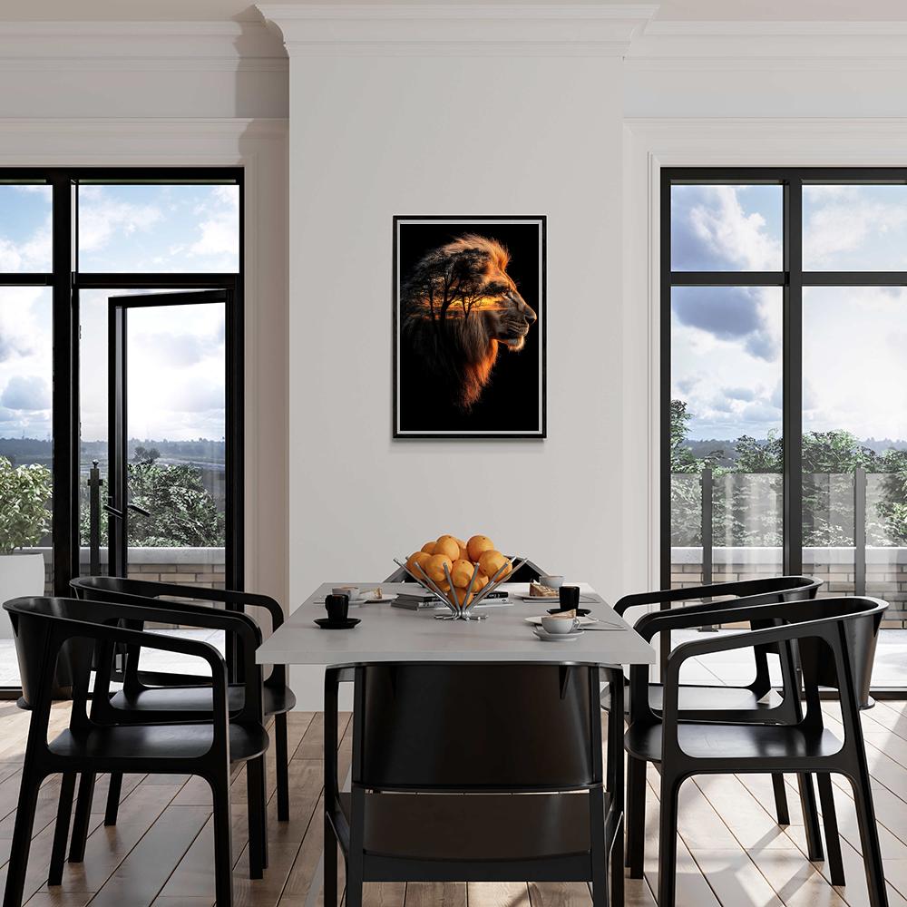 Lion Nature dans un intérieur