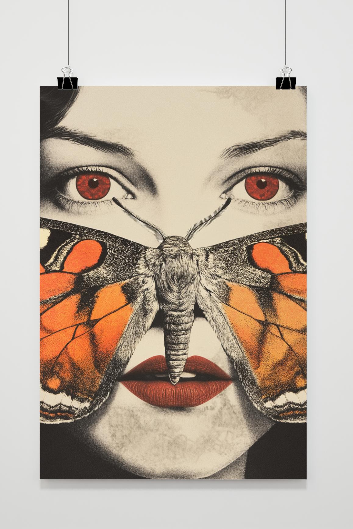 Affiche Femme Papillon de 25 Artstreet