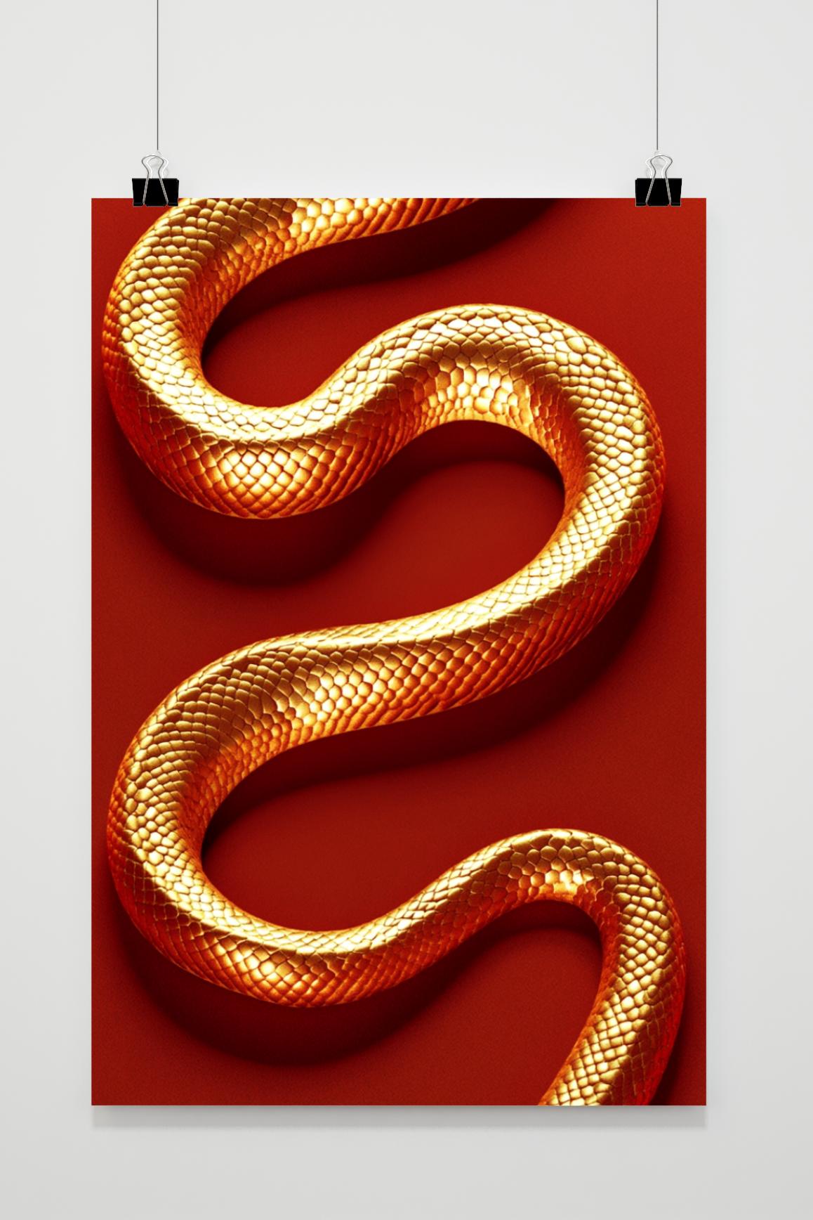 Póster Serpiente Dorada de 25 Artstreet