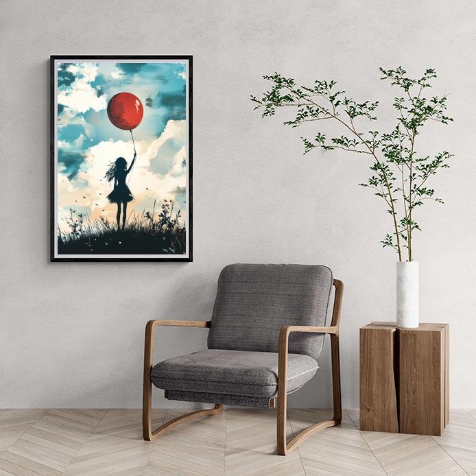 Fille au Ballon Nature dans un intérieur