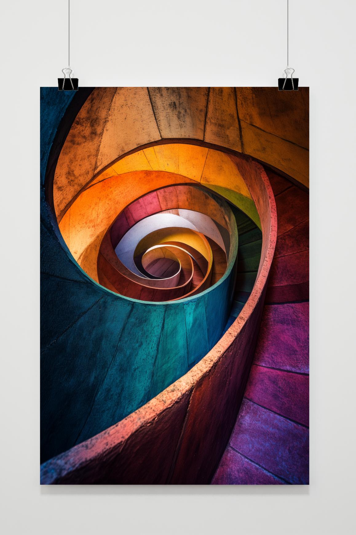 Affiche Bloemen Trappen de 25 Artstreet