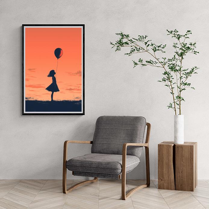 Fille au Ballon dans un intérieur