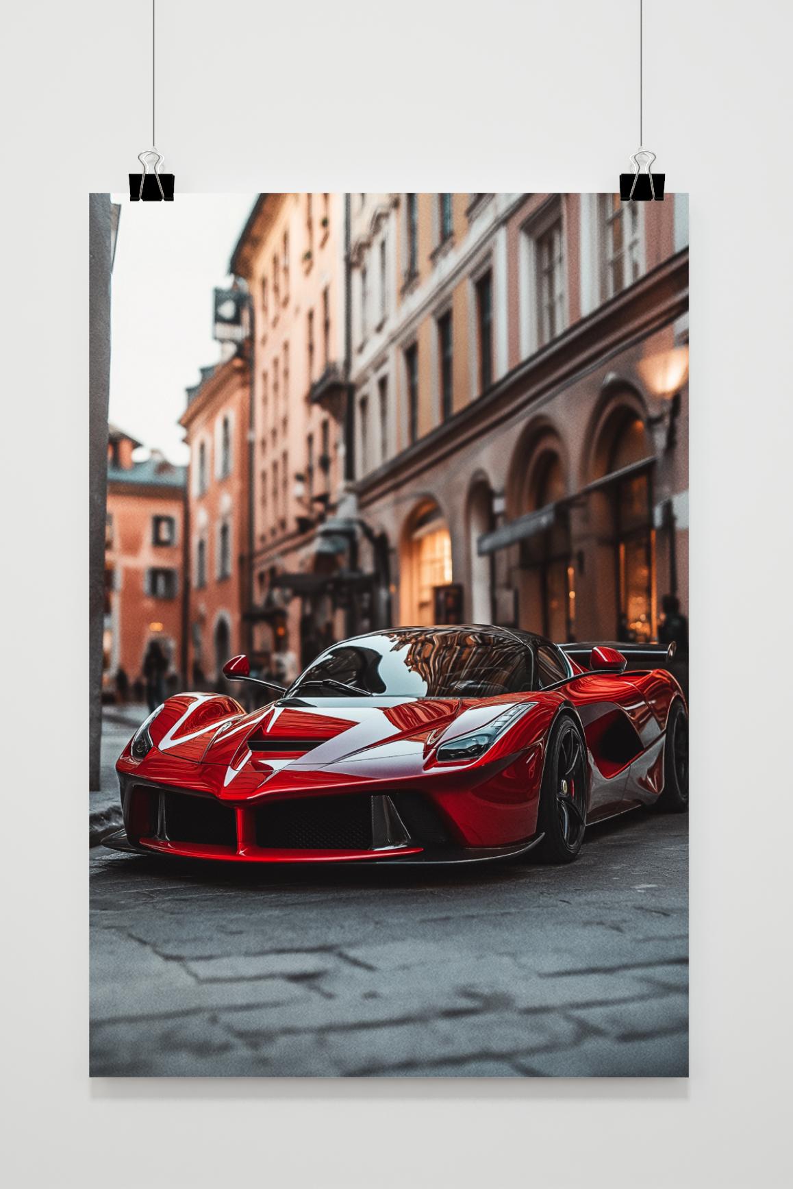 Affiche Voiture de Sport Rouge de 25 Artstreet