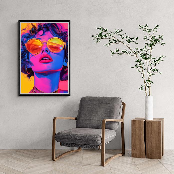 Lunettes de Soleil Pop Art dans un intérieur