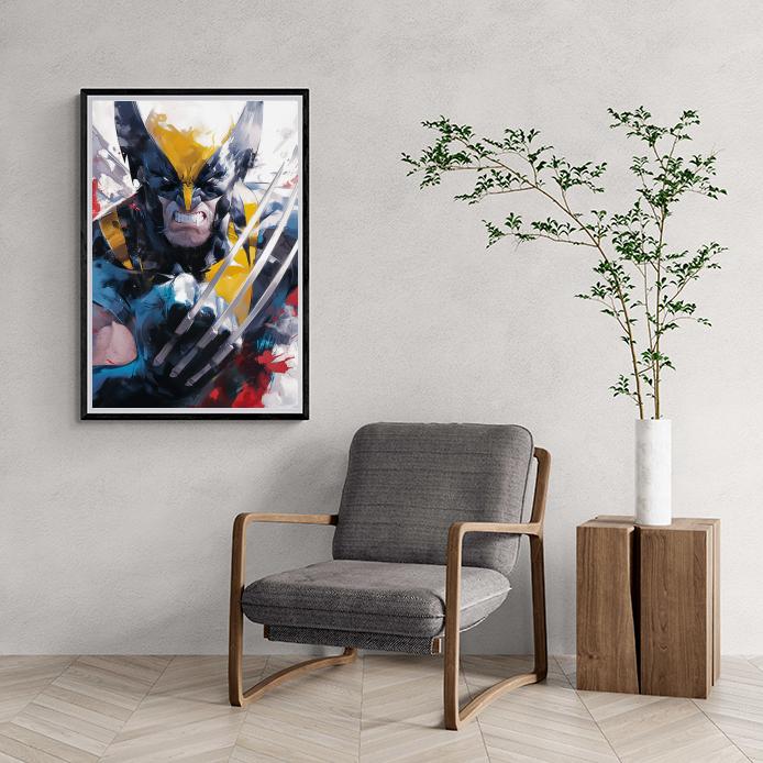 Wolverine en un interior