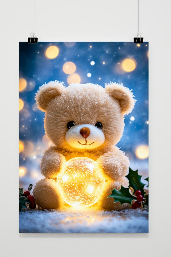 Póster Osito de Peluche con Pelota