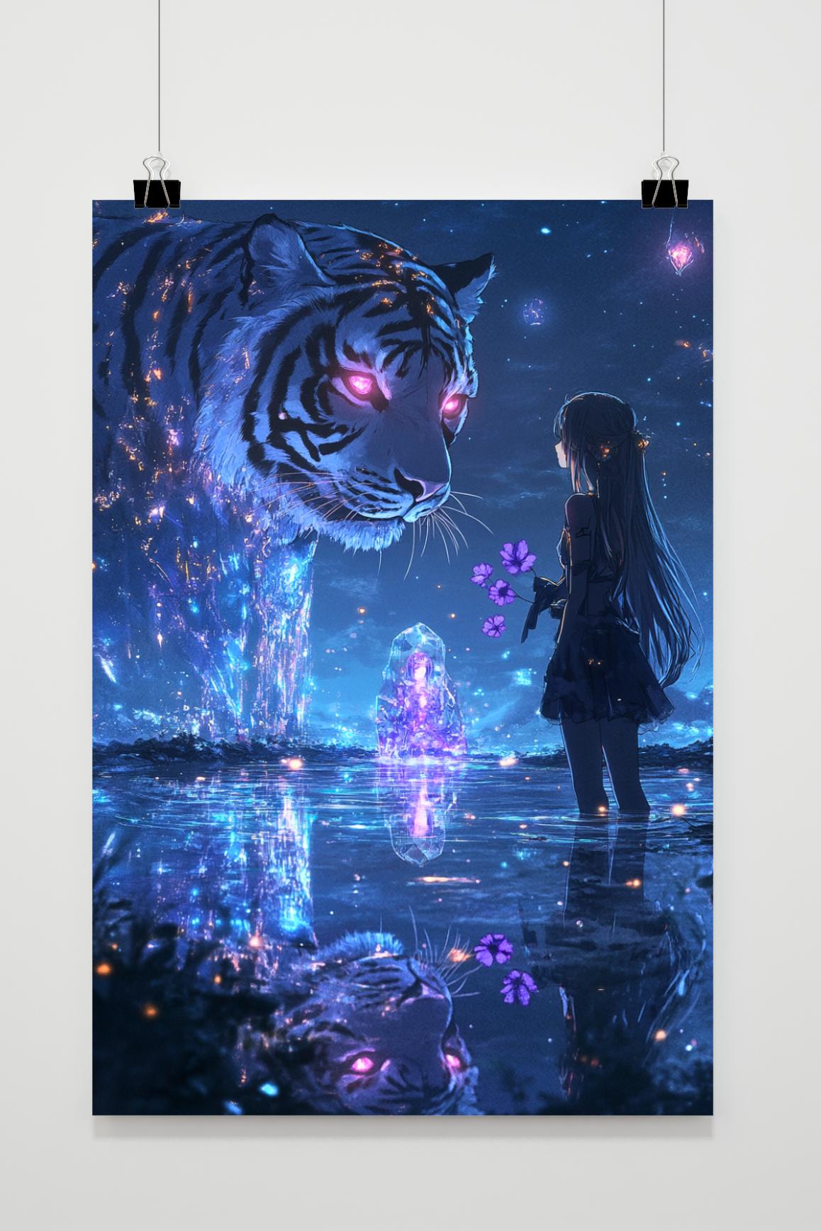 Affiche Fille Tigre de 25 Artstreet