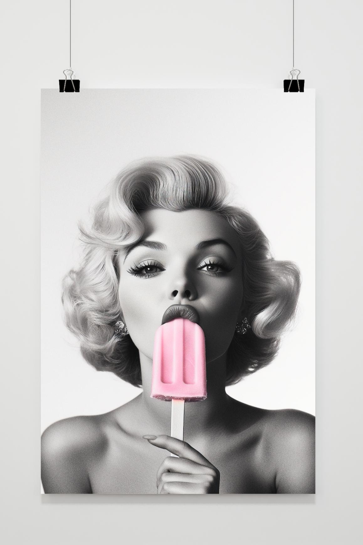 Póster Mujer Helado de 25 Artstreet